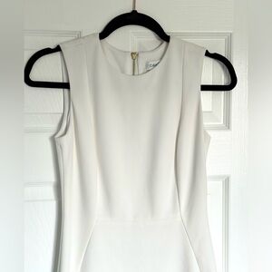 Calvin Klein White Sleeveless Midi Sheath Dress